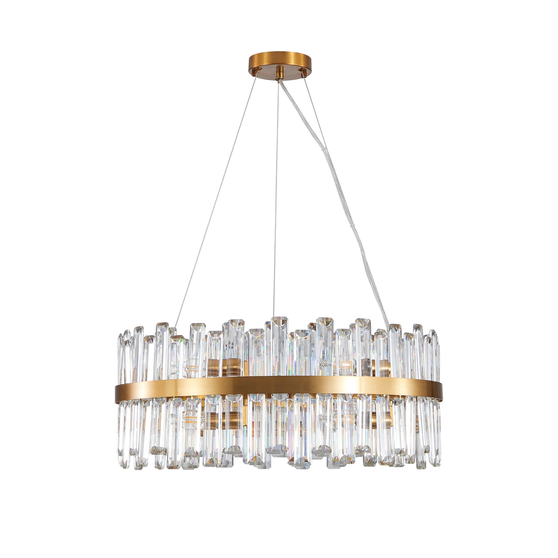 23.6 Inches Luxury Chandeliers Crystal Living Room Bedroom Decorative Lights Simple Modern Dining Room Led Lighting,For Home Decor Bulbs Not Included Golden Crystal Iron