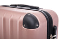 3 Piece Abs Hard Luggage Set With Swivel Wheels And Password Lock, 20 24 28 Inch Rose Gold Rose Gold Abs