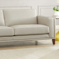 Lyon Leather Sofa Beige Down Filling Genuine Leather 2 Seat
