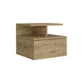 Adele Floating Nightstand With Drawer And Open Storage Shelves Beige 1 Drawer Bedroom Open Storage Modern Shelf Particle Board Engineered Wood