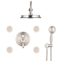 Brushed Nickel Shower System With Handheld And 4 Body Sprays Brushed Nickel Brass