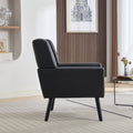 Modern Soft Leather Material Ergonomics Accent Chair Living Room Chair Bedroom Chair Home Chair With Black Legs For Indoor Home Black Pu Black Foam Upholstered