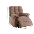 Plush Cushioned Recliner With Tufted Back And Roll Arms In Saddle Brown Brown Wood Metal