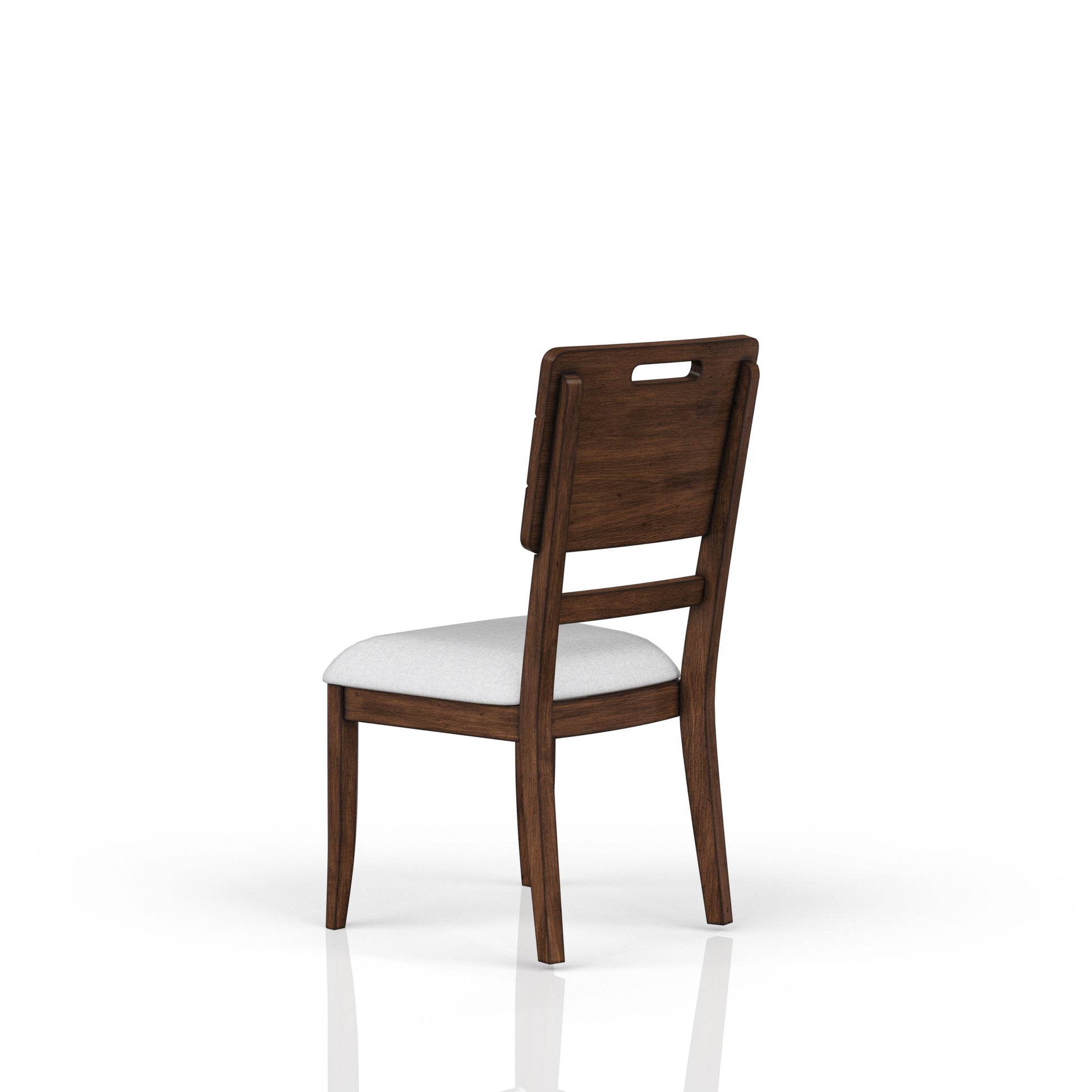 Casual Side Dining Chair Brown Finish Contrasting Upholstered Seat Set Of 2 Brown Solid Wood Mdf