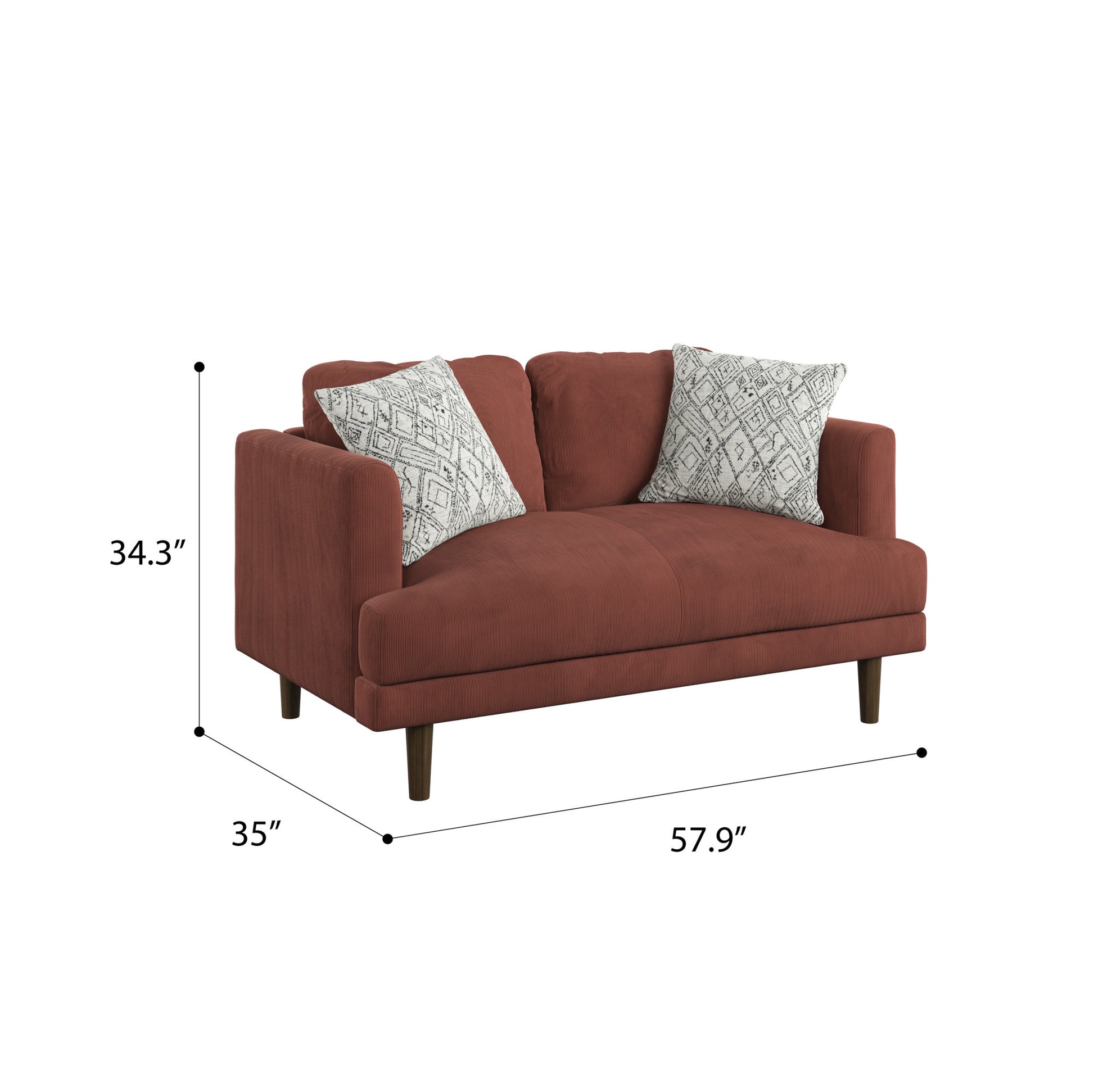 Jurie Red Loveseat Red Foam Engineered Wood