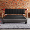 Modern Bedroom Furniture 14 In. Platform Mattress Foundation, Twin Xl Size Upholstered Bed Base, Dark Gray Box Spring Not Required Twin Xl Dark Gray Wood Bedroom Contemporary,Modern Bed Frame