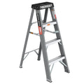 Fiberglass Step Ladder 4 Steps 250Lbs Black Grey Fiberglass