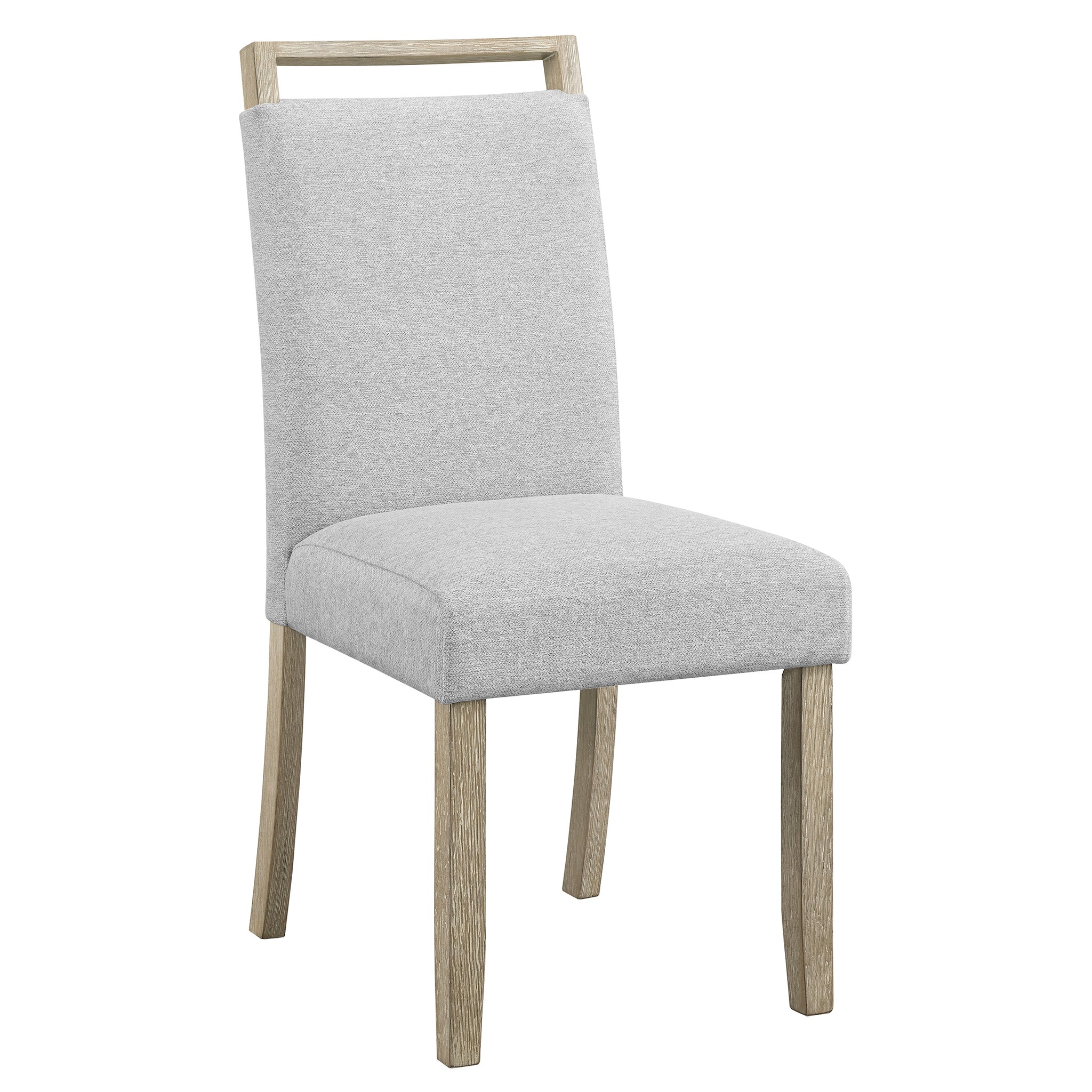 Contemporary Full Back Upholstered Dining Side Chair 2Pc Set Gray Standard Height Dining Room Wooden Furniture Gray Contemporary Side Chair Wood