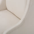 Dining Chair Beige Wood Fabric