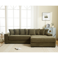 Arrived Oversized Two Piece Couches, L Shaped Sofa, Corduroy, Right Chaise Daybed,With Armrests,Eight Throw Pillows,Corner Sofa,Easy To Assemble, Green Green Polyester Wood Primary Living Space