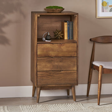 Chest Of 3 Drawer Light Oak Wood