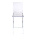 Clear And Chrome Armless Counter Height Chair Set Of 2 Clear Dining Room Contemporary Solid Back Set Of 2 Wood Plastic
