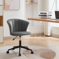 Home Office Chair, Velvet Fabric Swivel Flower Shape Computer Desk Chair For Home Office Or Bedroom Grey Black Foam Polyester Blend