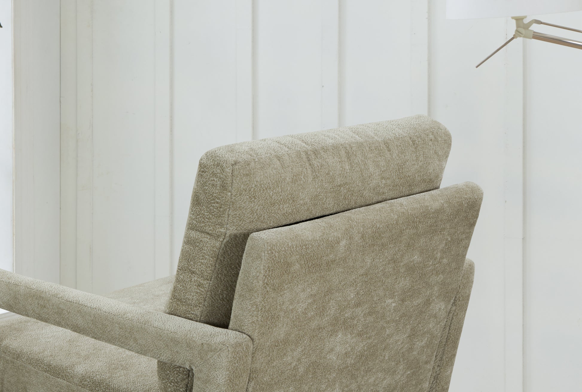 Mid Century Armchairaccent Chair With Chenille Armrest & Soft Cushion For Living Room, Bedroom, Home Office, Study, Light Grey Gray Foam Wood Fabric