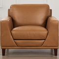 Soma Leather Chair Cognac Primary Living Space Mid Century Modern Eucalyptus Down Filling Genuine Leather