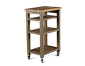 Belden Kitchen Cart Gray - Dark Brown Wood