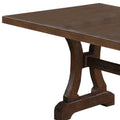 Dining Table With Trestle Base And Extension Leaf, Brown Brown Mdf