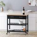 Kitchen Cart Black Wood