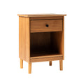 Classic 1 Drawer Solid Wood Nightstand With Cubby Caramel Caramel Mdf Pine