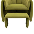 Coolmore Accent Chair With Ottoman, Mid Century Modern Barrel Chair Upholstered Club Tub Round Arms Chair For Living Room Bedroom Office Olive Green Velvet Olive Green Foam Velvet