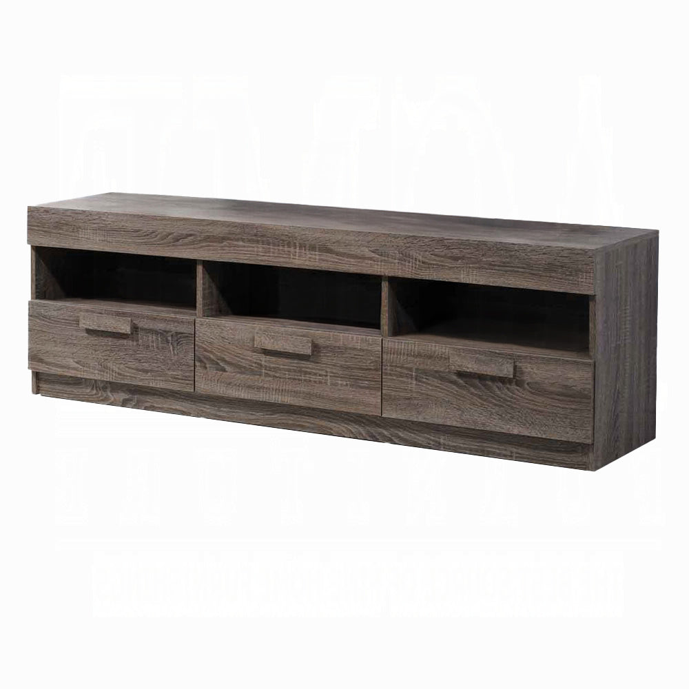 Amiable Tv Stand, Rustic Oak Brown Deep Rustic Brown 60 69 Inches Mdf