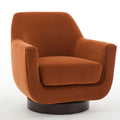 U Shaped Fully Assembled Swivel Chair Velvet Accent Chair Armchair Round Barrel Chair For Living Room Bedroom, Burnt Orange Burnt Orange Velvet