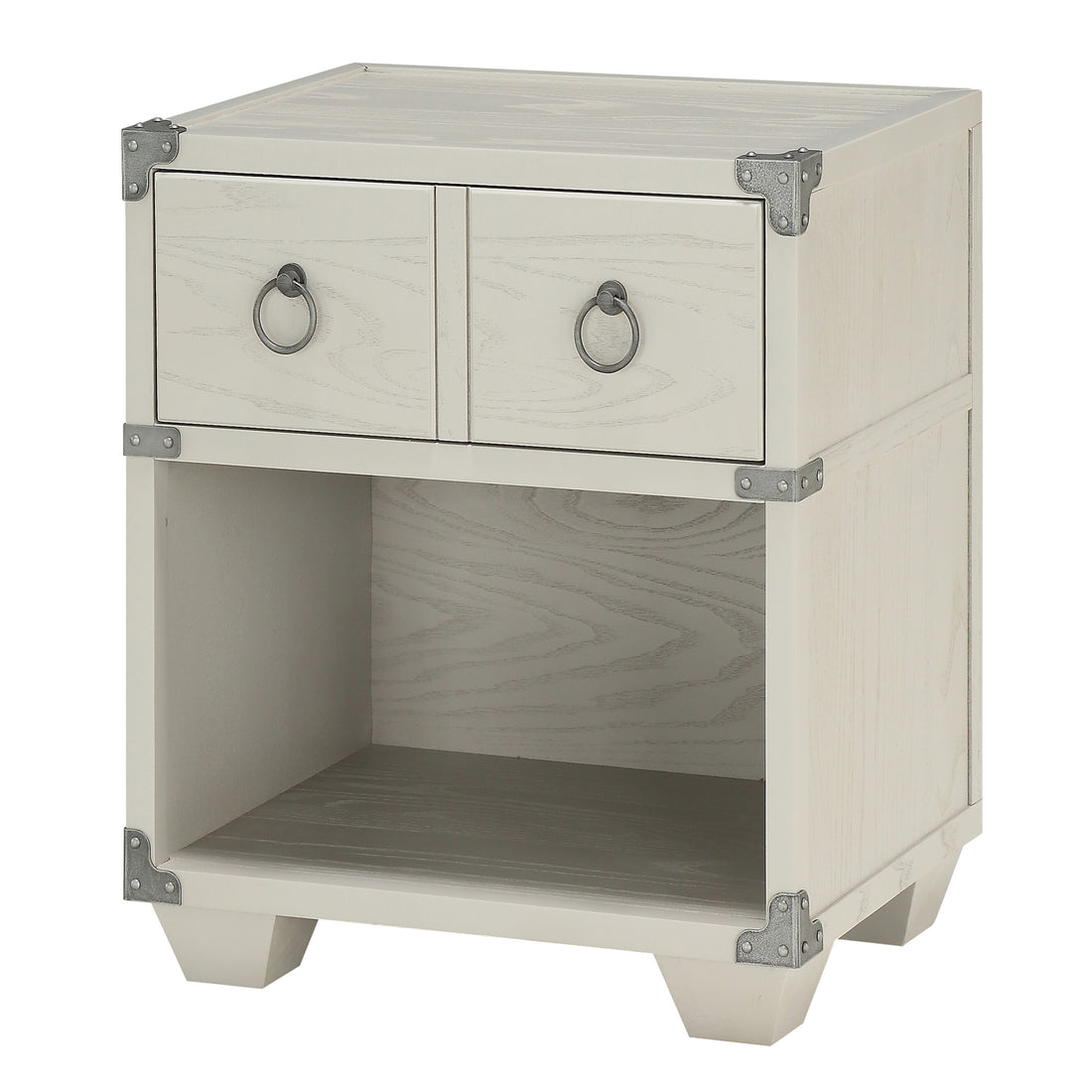 Grey 1 Drawer Nightstand Grey 2 Drawers Bedroom Rectangle Shelf Wood