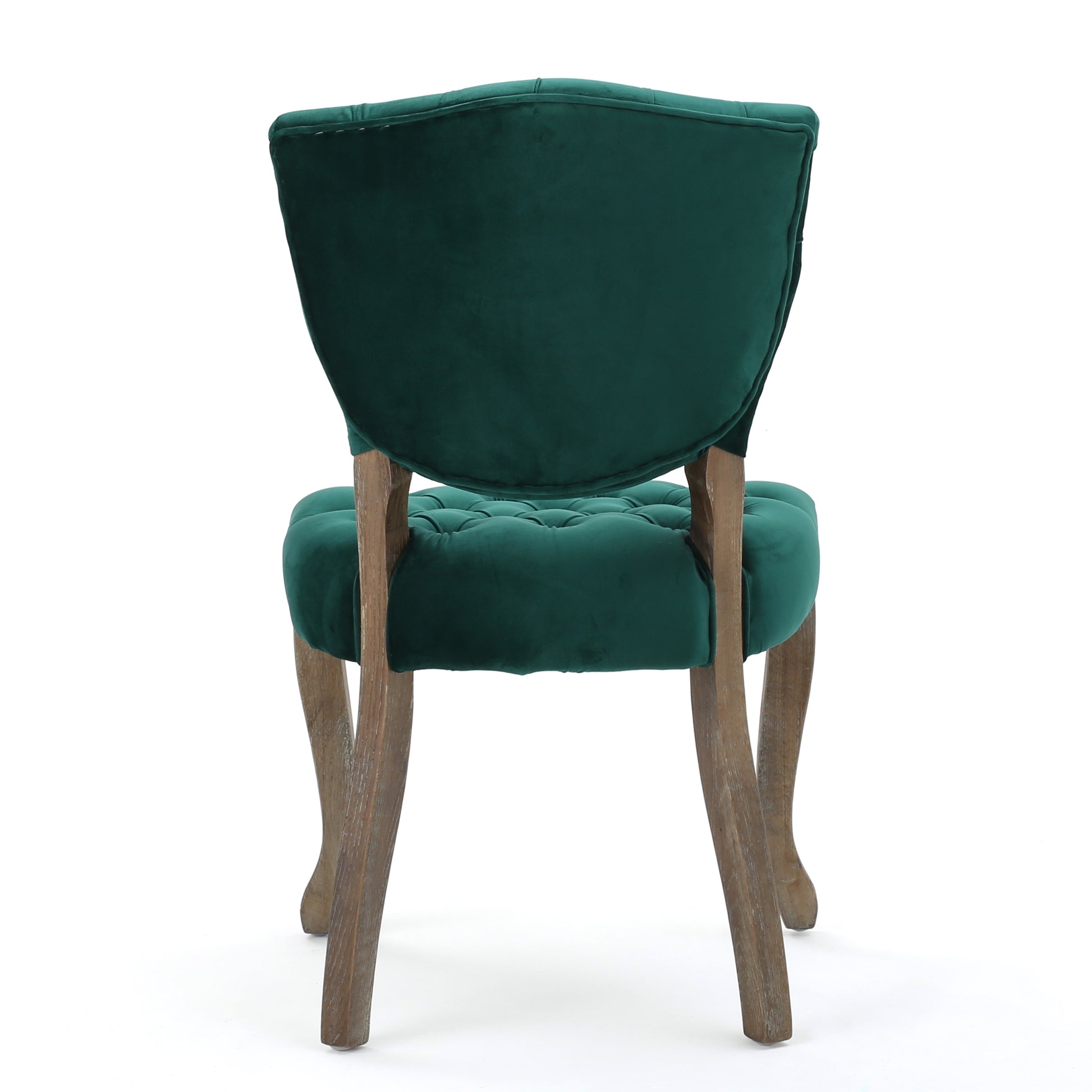 Kd Tufted Chair Wthr Dark Green Velvet