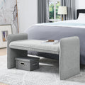 Bedroom Storage Stool, Linen Fabric Storage Stool, Large Storage Space,44.48 Inches, Can Be Used For Bed End, Living Room, Entrance Grey Grey Linen