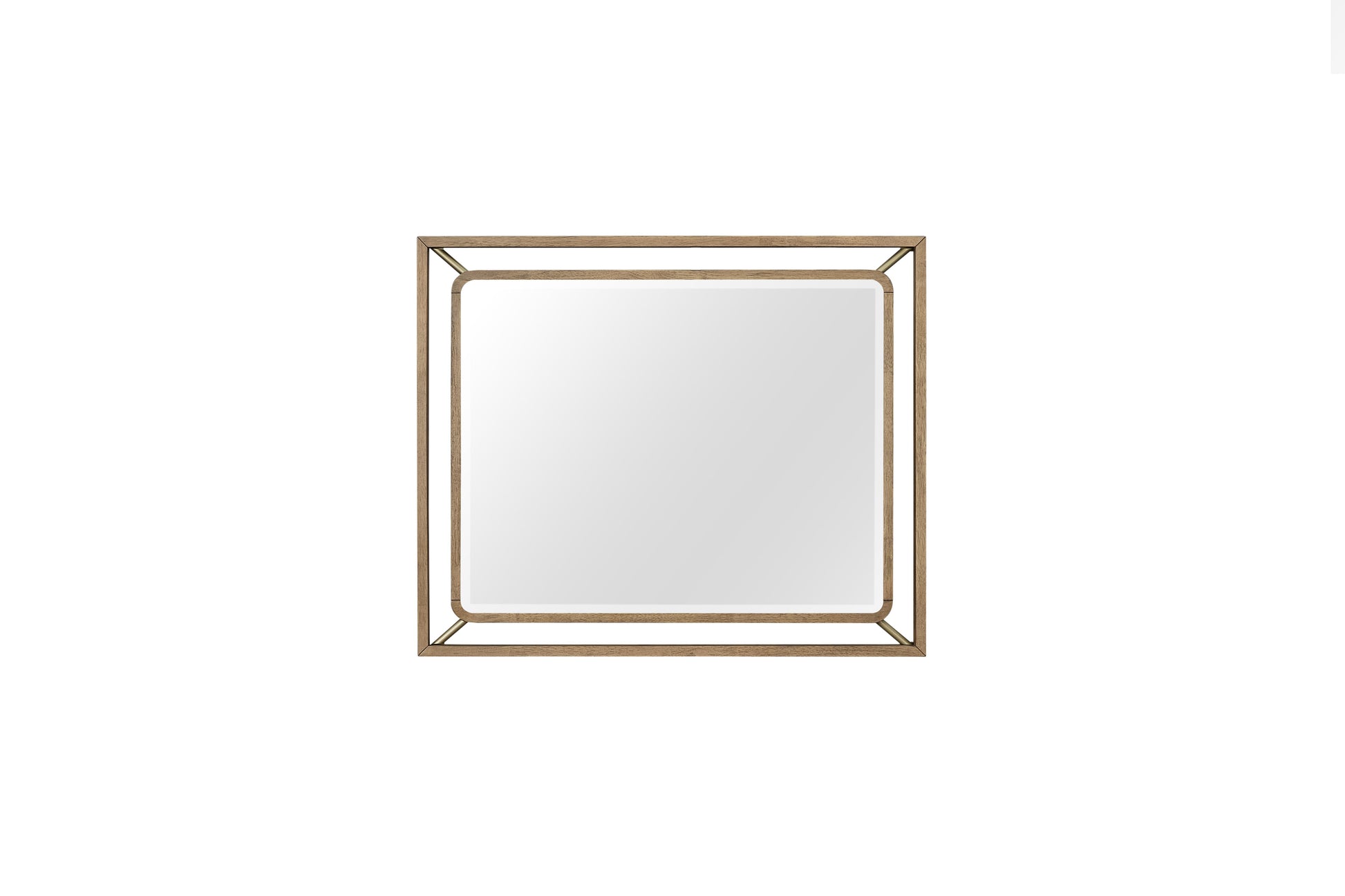 Mirror In Latte Finish Light Brown Solid Wood Mdf Glass