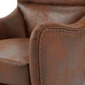 Hi Back Studded Chair,Arm Chair,Living Room,Study And Bedroom ,Set Of 2 Brown Polyester