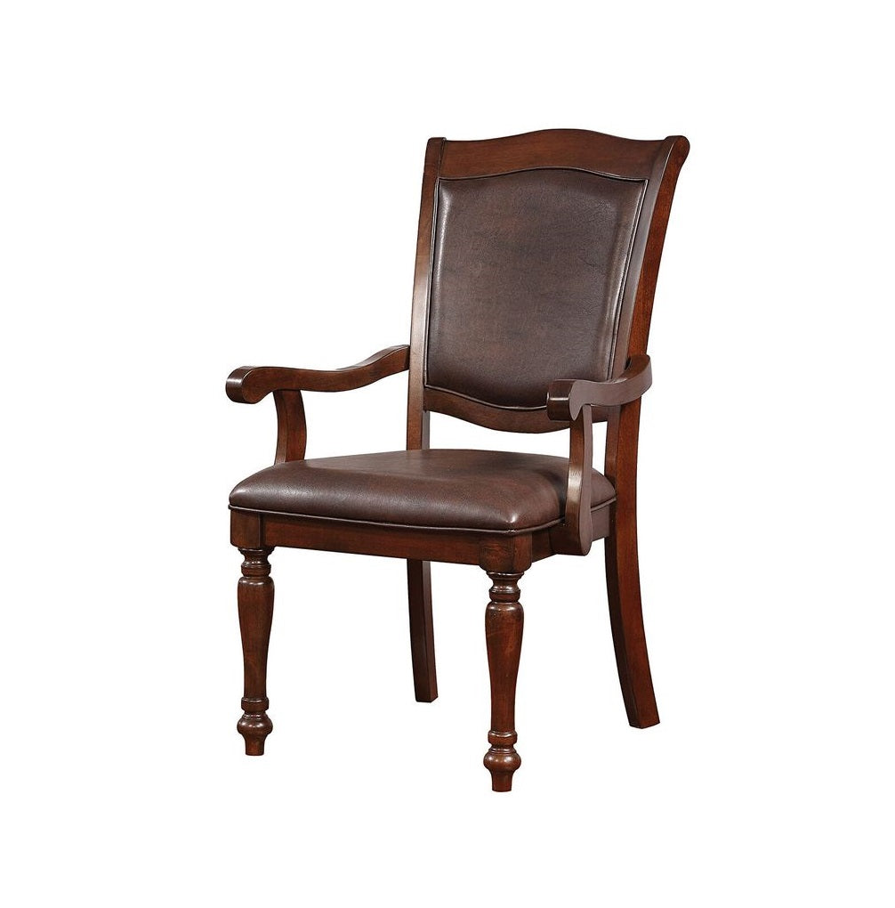 Luxurious Traditional Dining Chairs Brown Cherry Solid Wood Espressoseat Set Of 2Pc Arm Chairs Turned Legs Kitchen Dining Room Cherry,Espresso Brown Dining Room Traditional Dining Chairs Solid Back Solid Wood