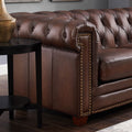 Stanwood Leather Sofa Caramel Down Filling Genuine Leather 3 Seat