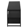 Tv Stand, 48 Inch, Console, Media Entertainment Center, Storage Drawers, Living Room, Bedroom, Black Laminate, Black Metal, Contemporary, Modern Black 80 89 Inches Particle Board