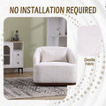 Coolmore Swivel Barrel Chair, Comfy Round Accent Sofa Chair For Living Room, 360 Degree Swivel Barrel Club Chair, Leisure Arm Chair For Nursery, Hotel, Bedroom, Office, Lounge White Boucle White Primary Living Space Foam Boucle