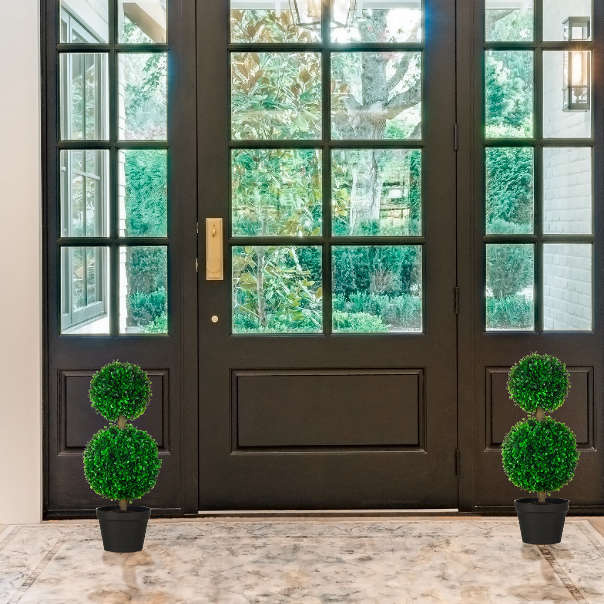 front door artificial potted plants Homcom Artificial Plant For Home Decor Indoor & Outdoor Fake Plants Ar