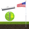 16Ft Telescopic Flag Pole Kit, Sectional Flag Pole Kit, Extra Thick Heavy Duty Aluminum Flagpole, Outdoor Inground Flag Poles With Topper Balls For Yard, Residential Or Commercial Silver Aluminium