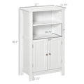 Kleankin Bathroom Floor Cabinet, Freestanding Bathroom Cabinet With 2 Open Shelves, Double Doors And Adjustable Shelves, Wooden Storage Cabinet For Bathroom, White White Mdf