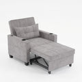 Futon Chair Bed Convertible Chair 3 In 1 Pull Out Sleeper Chair Beds With Usb Ports,Wear Resistant And Anti Scratch, Armchair Bed Sleeper For Living Room Light Grey Scratch Cloth Light Grey Foam Tech Cloth 1 Seat