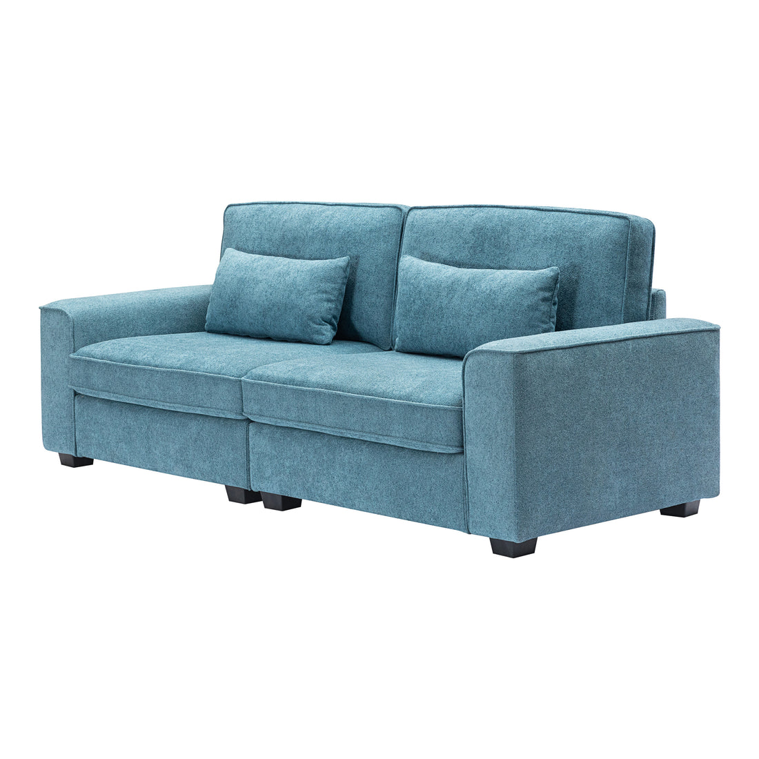 Cozy Duo Blue Loveseat Sofa Blue Solid Wood Mdf 2 Seat
