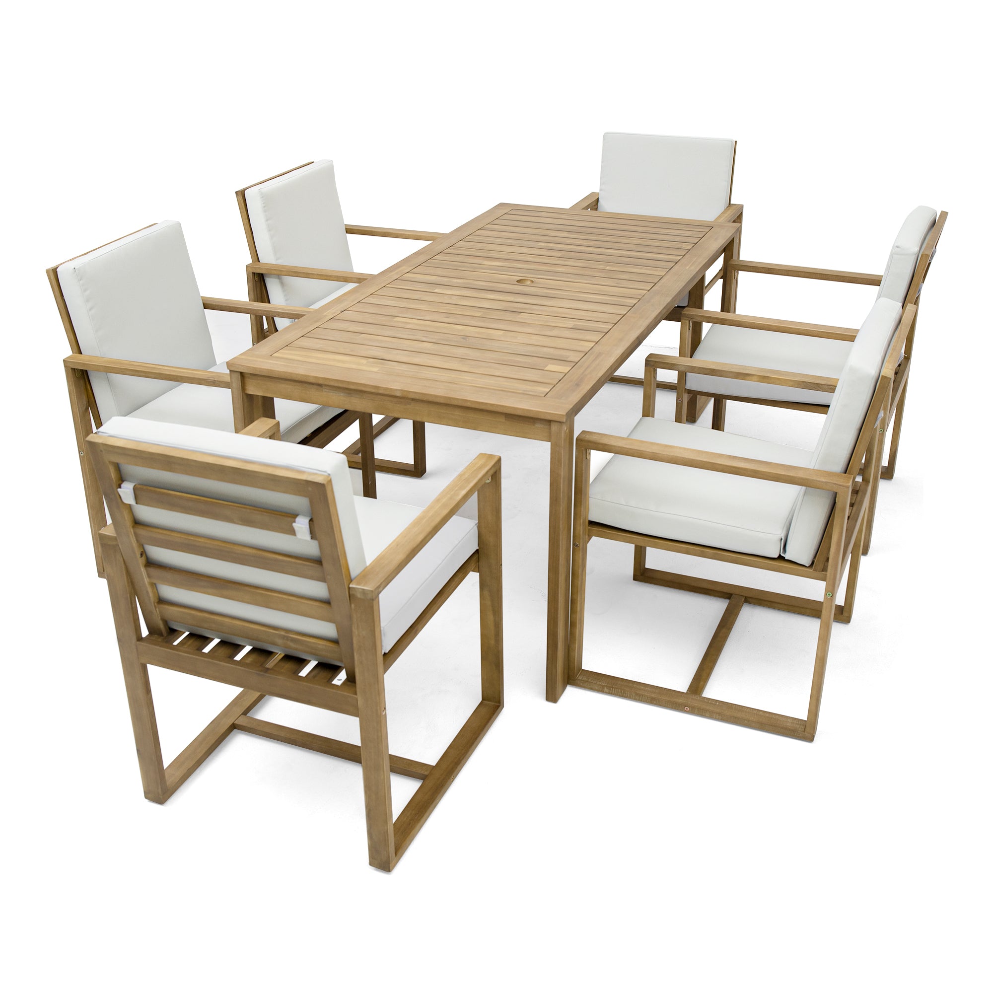 Patio Dining Set Outdoor Dining Table and Chair Set yes-light teak-weather resistant frame-water