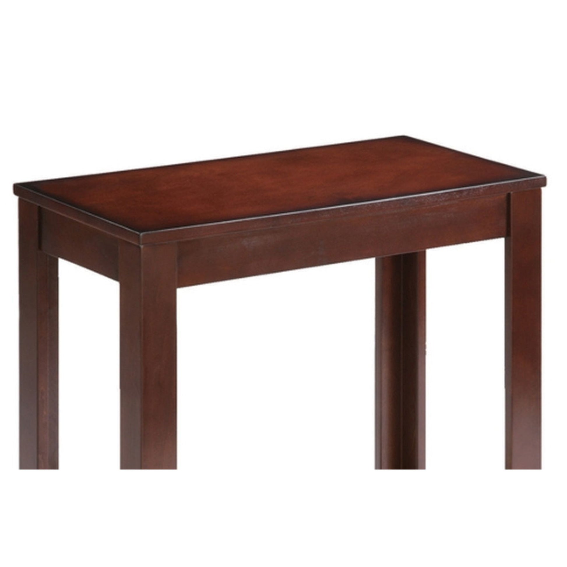 24" Tall Wooden Side Table End Table, Traditional Design, Dark Cherry Brown Wood