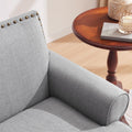 62'' Loveseat Sofa, Mid Century Modern Sofa Couches For Living Room, Upholsteded Beautiful Seats Furniture For Small Space, Bear 500Lbs,Grey Light Gray Brown Linen Wood Primary Living Space Medium