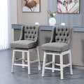 Homcom Counter Height Bar Stools Set Of 2, 180 Degree Swivel Barstools, 27