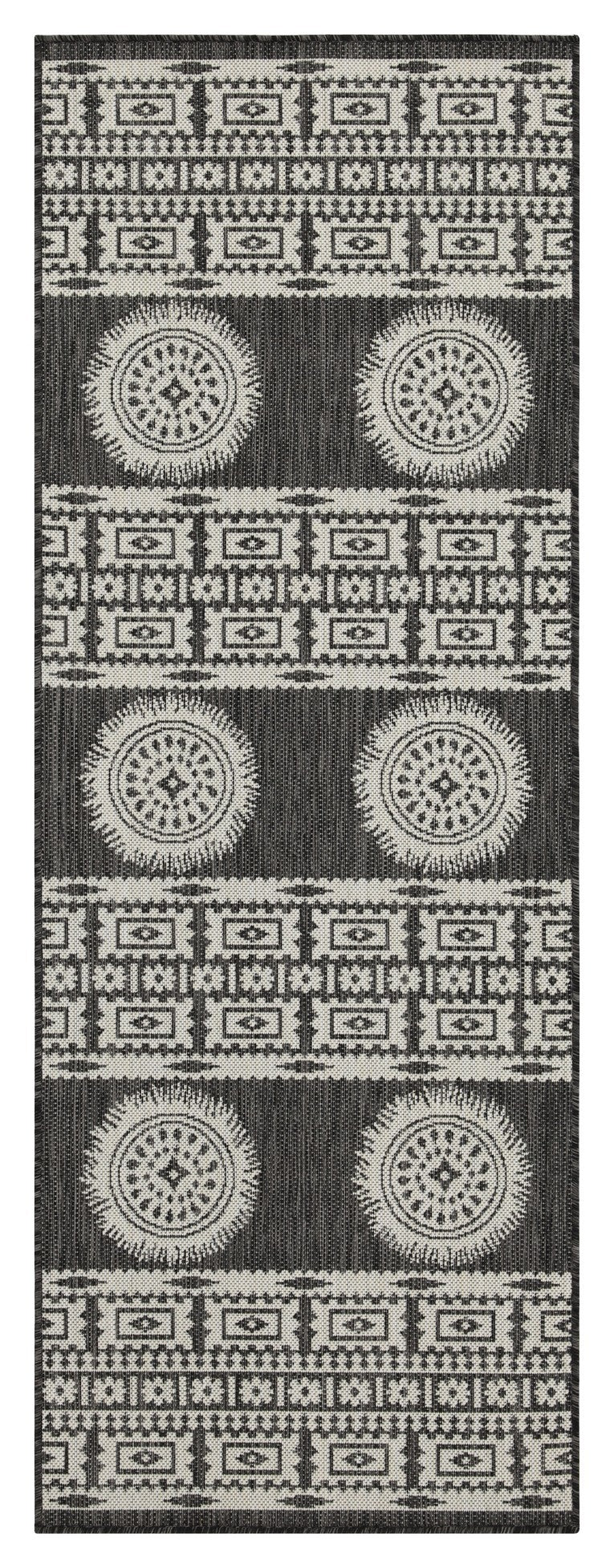 Sunshine Gc Har2023 Anthracite 7 Ft. 10 In. X 10 Ft. 3 In. Indoor Outdoor Area Rug Anthracite Polyester Polypropylene