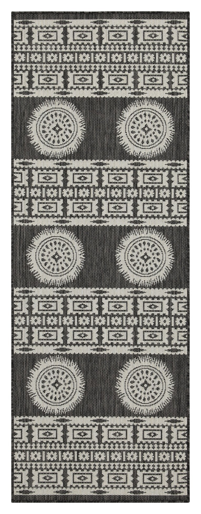 Sunshine Gc Har2023 Anthracite 5 Ft. 3 In. X 7 Ft. 3 In. Indoor Outdoor Area Rug Anthracite Polyester Polypropylene