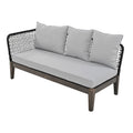 Modern 5 Person Outdoor Seating Group With Cushions Rope Waved Patio Sofa Set For Garden, Lawn, Poolside, L Shaped, Black Gray Yes Deep Seating Grey Black Weather Resistant Frame Water Resistant Cushion Garden & Outdoor Modern Sectional Seating Groups