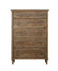 Ludin Taupe 5 Drawer Chest Taupe Solid Wood