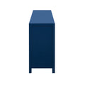 Luxurious Four Door Sideboard With Honeycomb Patterned Doors, Offering Large Storage For Study,Entrance And Living Room Navy Blue Primary Living Space American Design Mdf