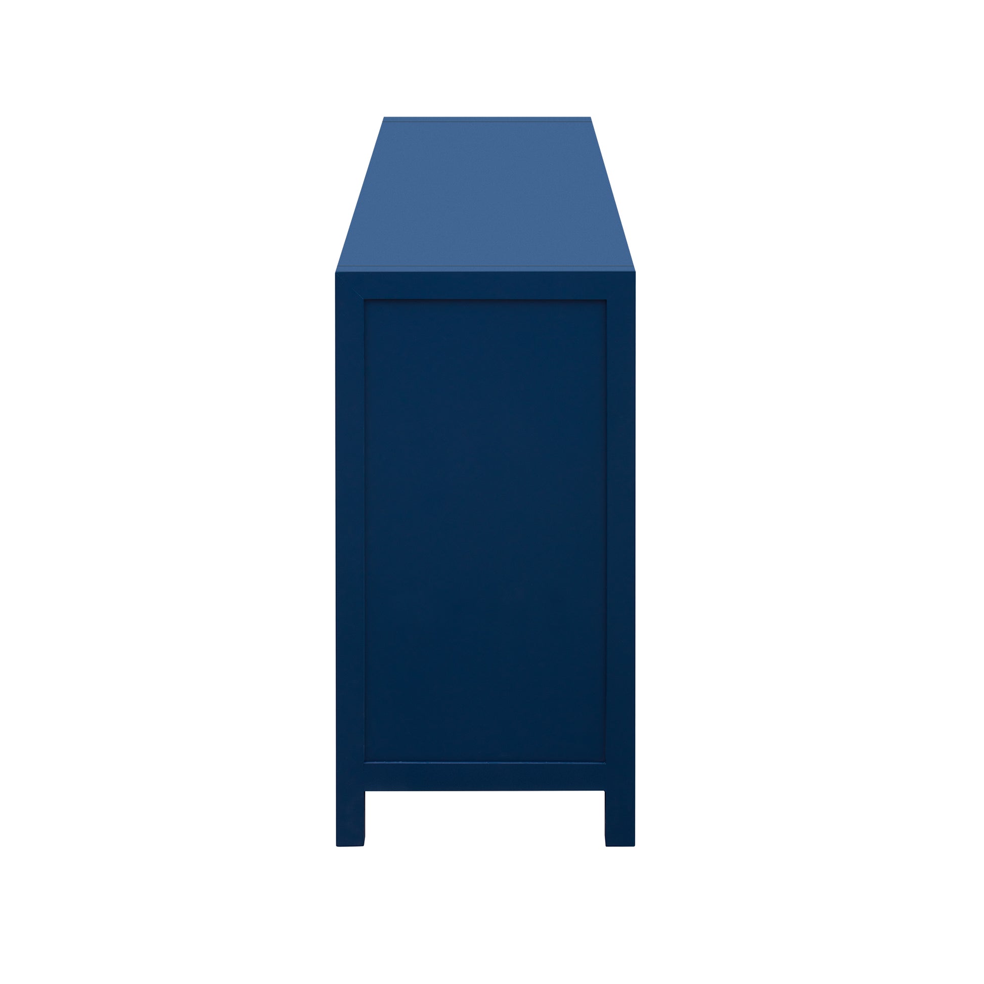 Luxurious Four Door Sideboard With Honeycomb Patterned Doors, Offering Large Storage For Study,Entrance And Living Room Navy Blue Primary Living Space American Design Mdf